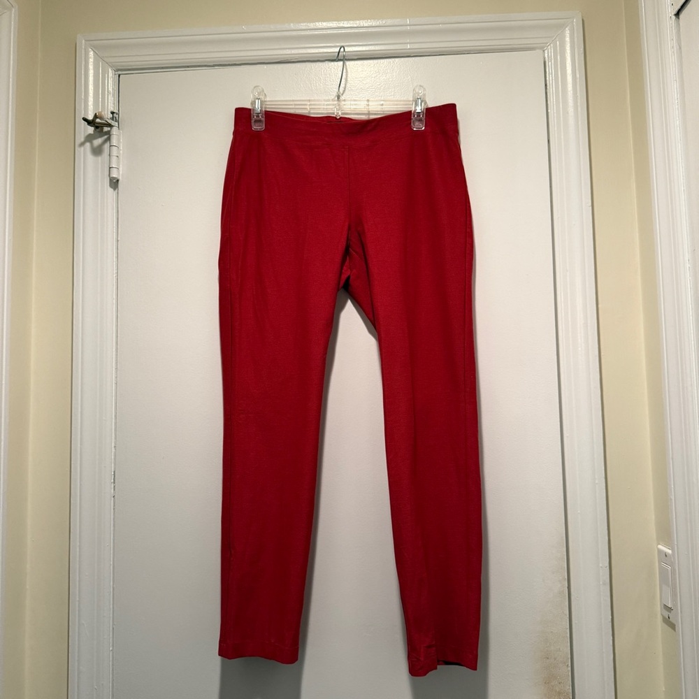 Eileen Fisher Red Stretch Viscose Nylon Leggings - Picture 5 of 8